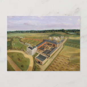 Cartão Postal Tiptree Hall and Fazenda, Essex, c.1850-60 (óleo