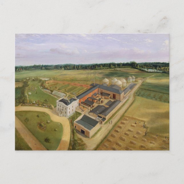 Cartão Postal Tiptree Hall and Fazenda, Essex, c.1850-60 (óleo e (Frente)