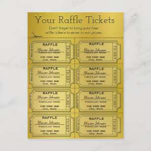 Cartão Postal Tíquetes de Raffle de ouro