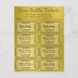 Cartão Postal Tíquetes de Raffle de ouro