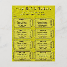 Cartão Postal Tíquetes Faux Gold Foil Raffle