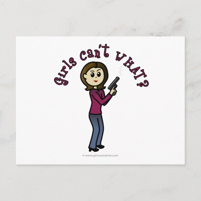 Cartão Postal Tiradora Feminina Leve (Frente)