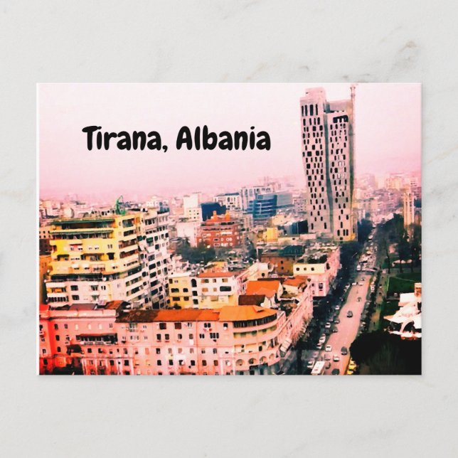 Cartão postal Tirana Albânia (Frente)