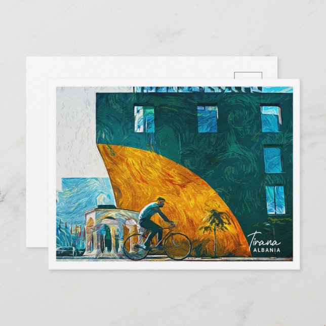 Cartão Postal Tirana Albânia Linda Paisagem Petrolífera (Frente/Verso)