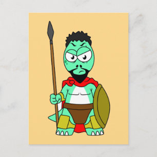 Cartão Postal Tiranossauro Rex Disfarçado De Leonidas.