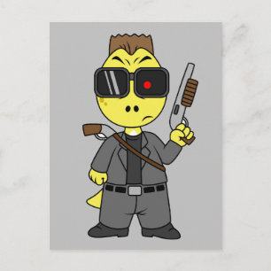 Cartão Postal Tiranossauro Rex Disfarçado De O Terminator.