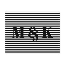 Tiras brancas pretas modernas iniciais personaliza