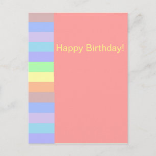 Cartão Postal Tiras de Salmão Rosa Pastel