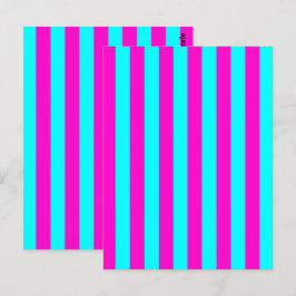 Cartão Postal Tiras De Turquesa Verde, Cor-De-Rosa Quente E Azul