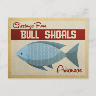 Cartão Postal Tiros de Bull Viagens vintage de peixe azul