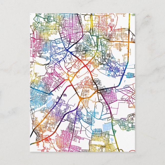 Cartão Postal Tiruchirappalli Tamil Nadu City Map (Frente)