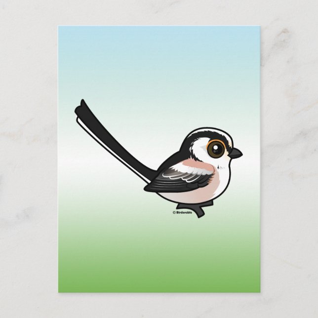 Cartão Postal Tit de cauda longa (Frente)