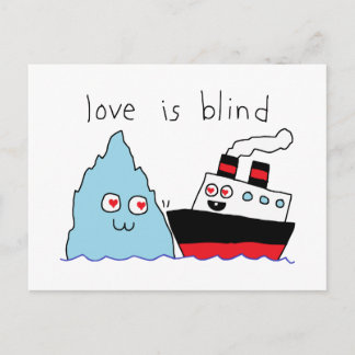 Cartão Postal Títanic e Iceberg Engraçados Love Is Blind