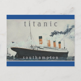 Cartão Postal Titanic Party Blue Vintage White Star Line Ship