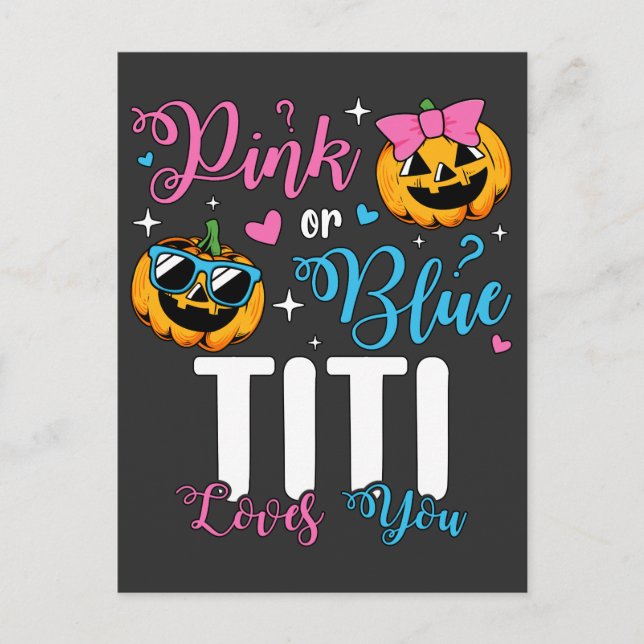Cartão Postal Titi Rosa ou Azul Ama Você Pumpkin Baby (Frente)