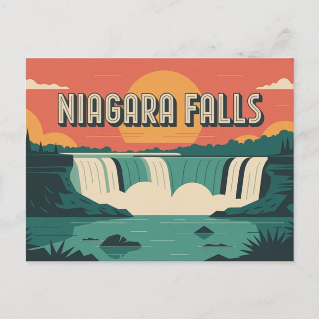 Cartão Postal Title: Niagara Falls Sunset (Frente)