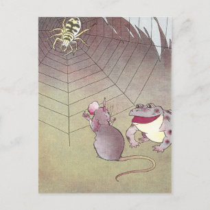 Cartão Postal Tittle-Mouse e Sapo do Jardim Encontram Aranha