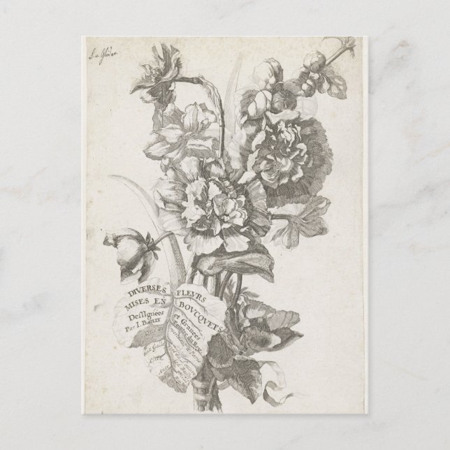 Cartão Postal Título Página com um Buquê de Pessoas 3 (Frente)