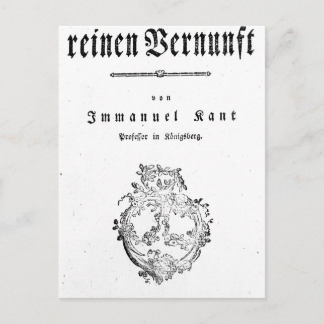 Cartão Postal Título Página de 'Crítica do Puro (Frente)