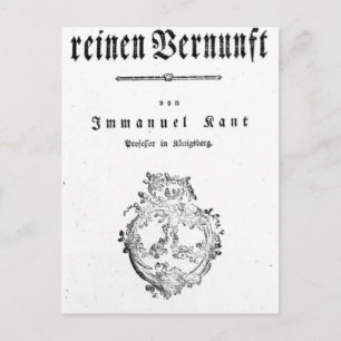 Cartão Postal Título Página de 'Crítica do Puro
