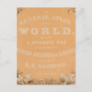 Cartão Postal Título Página do Atlas Geral do Mundo