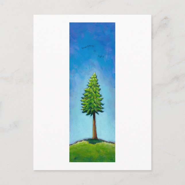 Cartão Postal Título:  Ser uma árvore - respirar à luz. (Frente)