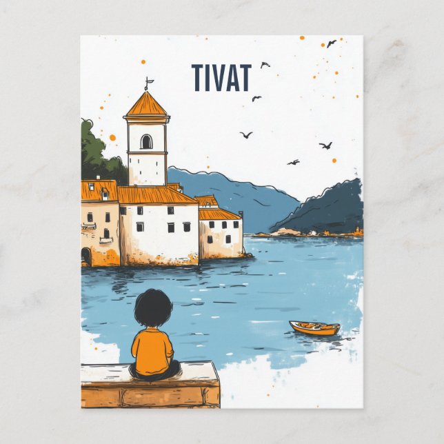 Cartão Postal Tivat Montenegro Travel (Frente)