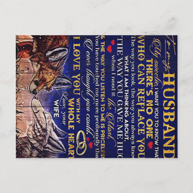 Cartão Postal To My Husband Letter | Cute Gift for Husband (Frente)