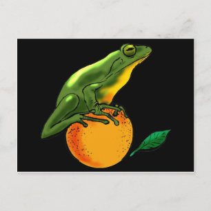 Cartão Postal Toad verde e laranja