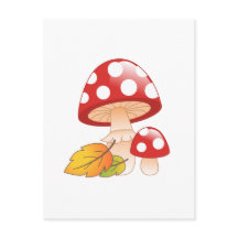 Toadstool Boné Vermelho Cogumelos e Folhas