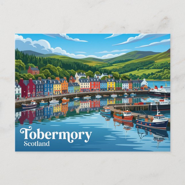 Cartão Postal Tobermory Escócia (Frente)
