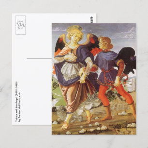 Cartão Postal Tobias e Angel por Andrea del Verrochio