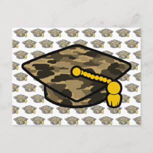 Cartão Postal Toca de Graduação Camuflada Bege