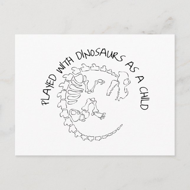 Cartão Postal Tocado com dinossauros como criança (Frente)