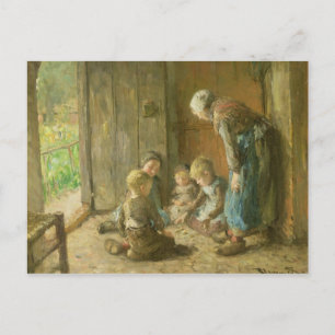 Cartão Postal Tocando Jacks na Porta