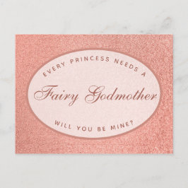 Cartão Postal Toda Princesa Precisa de uma Fada Madrinha Dourado
