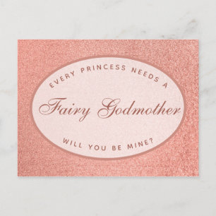 Cartão Postal Toda Princesa Precisa de uma Fada Madrinha Dourado