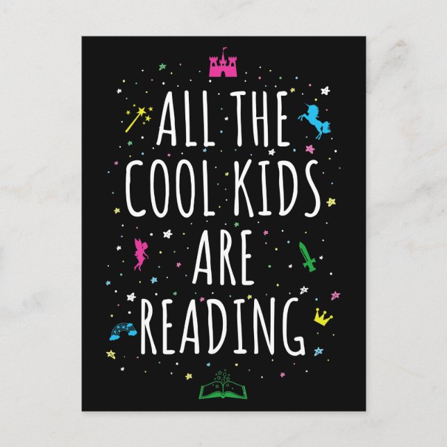 Cartão Postal Todas As Crianças Legal Estão Lendo (Frente)