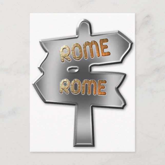 CARTÃO POSTAL TODAS AS ESTRADAS CONDUZEM A ROMA (Frente)