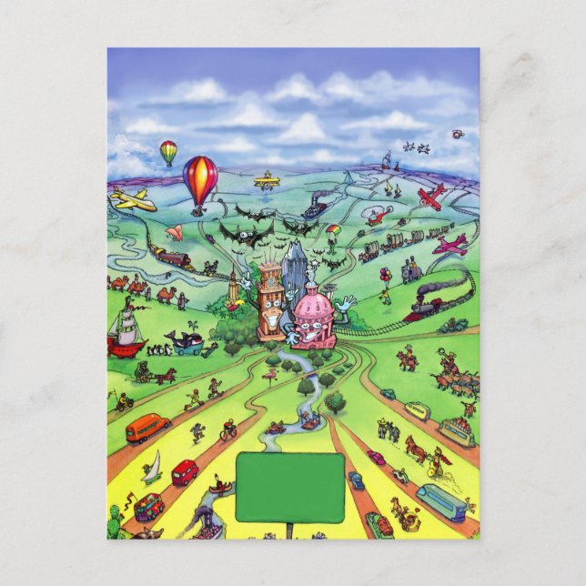 Cartão Postal Todas as estradas levam a Austin Texas (Frente)