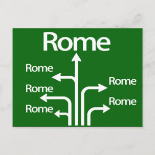 Cartão Postal Todas as estradas levam a Roma