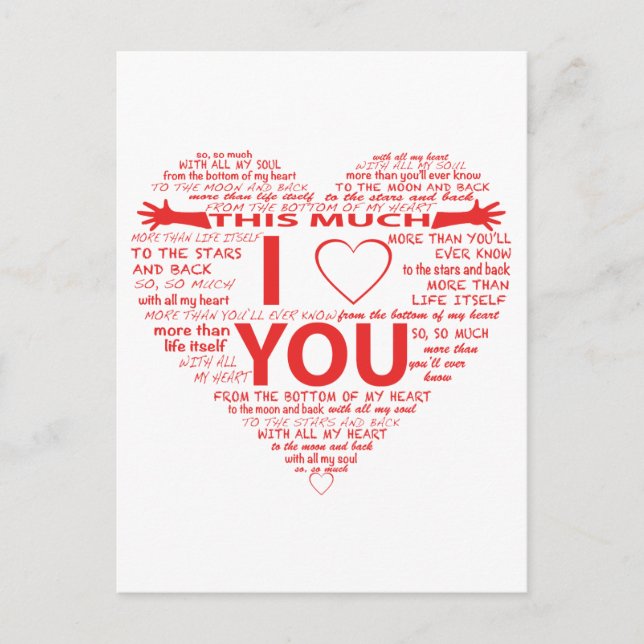 Cartão Postal Todas as maneiras que te amo (Frente)