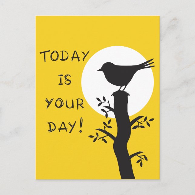 Cartão Postal Today is your day - inspirational hand drawn quote (Frente)