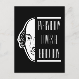 Cartão Postal Todo Mundo Adora Um Bard Boy Shakespeare Thespian