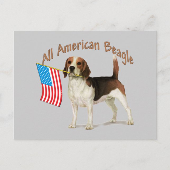 Cartão Postal Todos os presentes do Beagle Americano (Frente)