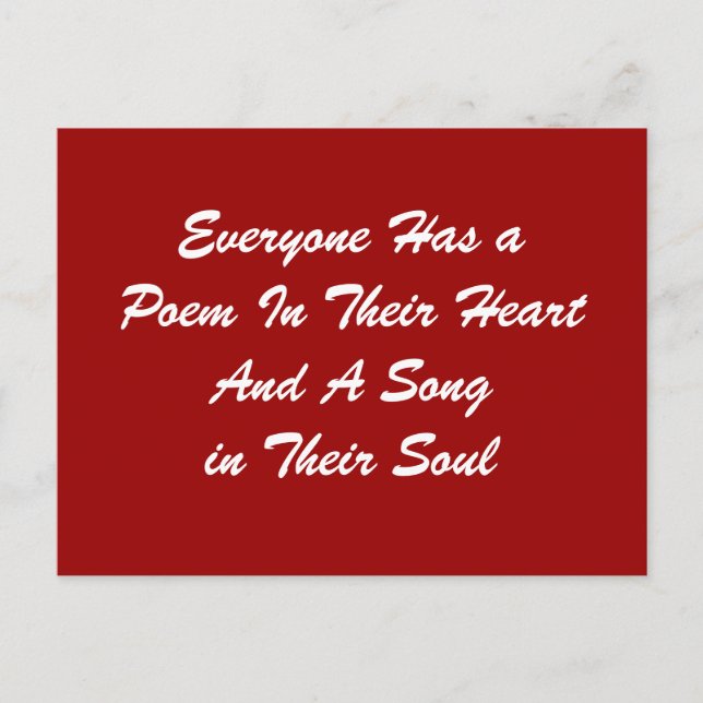 Cartão Postal Todos têm um Poem Postcard (Frente)