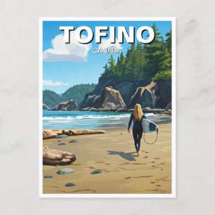 Cartão Postal Tofino Canada Surfer na Beach Viagem