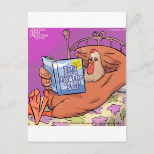 Cartão Postal Tofu Alma Vegana Engraçado