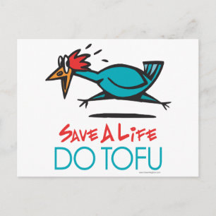 Cartão Postal Tofu Vegan Vegetarian