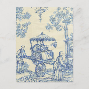 Cartão Postal Toile Azul Chinês